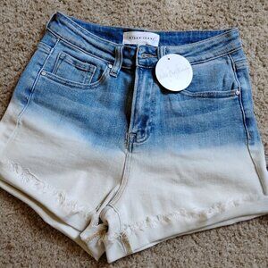 WILD OAK BOUTIQUE Gina Risen 2-tone jean shorts